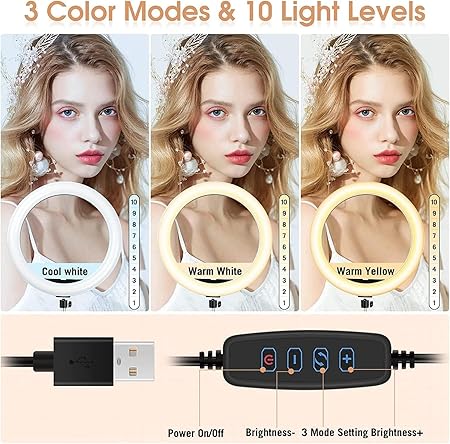 12 inch Ring Light with Floor Tripod and Desk Stand (Ring light Kit Totally 74 12 inch Ring Light with Floor Tripod and Desk Stand (Ring light Kit Totally 74
